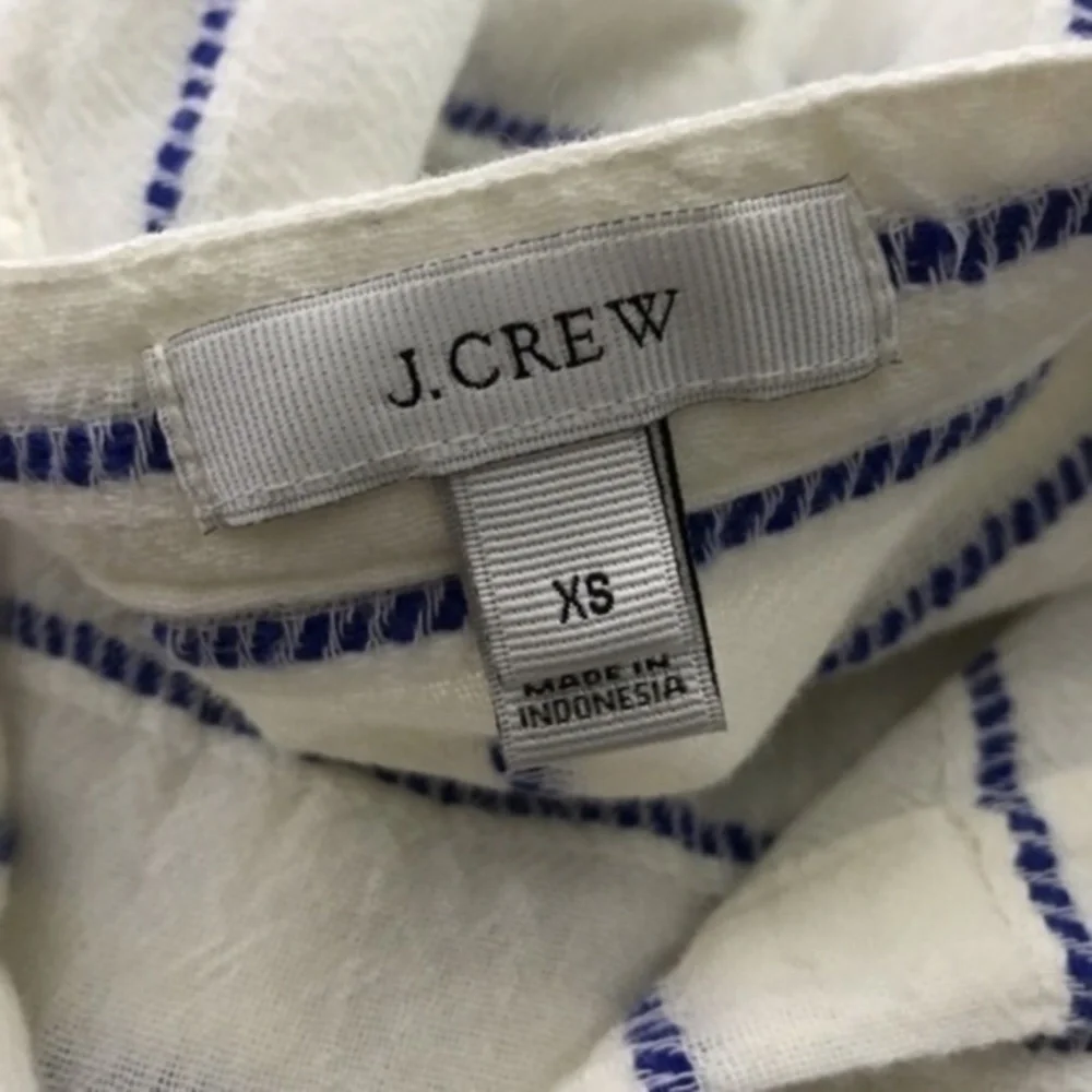 J. Crew • V Neck Wave Blue Stripe Tunic